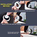 Blind Spot Mirrors for Car, ILYPLUS 360°Rotatable Waterproof Convex Rear View Mirror Wing Mirror Rearview BlindSpot Mirrors for Universal Cars -2 Pack