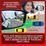 Blind Spot Convex Car Mirror: Rear view | Rearview Mirror Accessories for Car Interior - Women and Men Use Our Automotive Blindspot Mirrors for Larger Image and Improved Traffic Safety (2 pack)