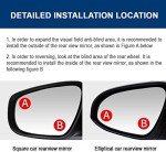 Blind Spot Mirrors for Car, ILYPLUS 360°Rotatable Waterproof Convex Rear View Mirror Wing Mirror Rearview BlindSpot Mirrors for Universal Cars -2 Pack