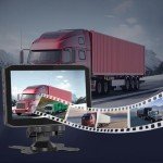 VSYSTO 4CH Reversing Camera HD 1080P Backup Camera Front Rear, 7.0'' Monitor Rearview Camera Sides View with GPS Infrared Night Vision Lens for Semi Trailer Truck Van Tractor Pickups Camper