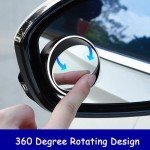 JinRui-T 2Pcs Blind Spot Car Mirror, Automotive Side Blindspot Mirror for Car, 2.2" Round Car Rearview Mirror Accessories 360 Degree Rotating with Vacuum Suction Cup for Cars, Suv, Van and Trucks