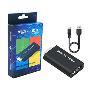 Mcbazel Video Audio Adapter PS2 to HDMI Converter will/ 3.5mm Audio Output for HDTV HDMI Monitor