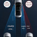 JinRui-T 2Pcs Blind Spot Car Mirror, Automotive Side Blindspot Mirror for Car, 2.2" Round Car Rearview Mirror Accessories 360 Degree Rotating with Vacuum Suction Cup for Cars, Suv, Van and Trucks