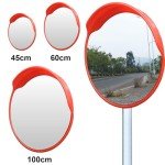 Traffic Mirror Wide Angle Convex Curved Outdoor Road Driveway Safety Security Blind Spot Road Around Corner Safety Shop Anti Theft Weather Proof With Hood Ant Break Warehouse Door Office (45cm)
