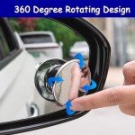JinRui-T 2Pcs Car Blind Spot Mirror,Blindspot Mirrors for Car,2" Reversing Auxiliary Blind Spot Mirrors Car Mirror Accessories with Vacuum Suction Cup for Cars, Suv, Van and Trucks (Silver)