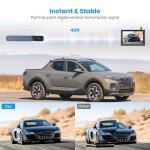 AUTO-VOX Solar Wireless Reversing Camera Kit, 3 Mins Easy Install Reverse Camera with HD Night Vision, Stable Digital Signal, IP69K Waterproof Reversing Camera Wireless for Car, Vans, Motorhome, Truck