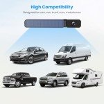 AUTO-VOX Solar Wireless Reversing Camera Kit, 3 Mins Easy Install Reverse Camera with HD Night Vision, Stable Digital Signal, IP69K Waterproof Reversing Camera Wireless for Car, Vans, Motorhome, Truck