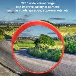 Traffic Mirror Wide Angle Convex Curved Outdoor Road Driveway Safety Security Blind Spot Road Around Corner Safety Shop Anti Theft Weather Proof With Hood Ant Break Warehouse Door Office (45cm)
