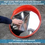 Traffic Mirror Wide Angle Convex Curved Outdoor Road Driveway Safety Security Blind Spot Road Around Corner Safety Shop Anti Theft Weather Proof With Hood Ant Break Warehouse Door Office (45cm)