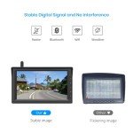 AUTO-VOX W10 Wireless Reversing Camera for Vans Strong Signal, Infrared Night Vison, Clear&Stable Image, 7" Monitor Waterproof Rear View Camera for Truck Trailer Motorhome Campervan Caravan