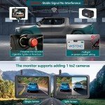 VASTEND Reversing Camera Wireless HD 1080P Car Rear View Camera, 5'' Monitor Split Screen 2 Channels Parking System, Night Vision Waterproof Reverse Camera Kit for Car, Trucks, RV, Van, Trailer V02