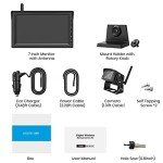 AUTO-VOX W10 Wireless Reversing Camera for Vans Strong Signal, Infrared Night Vison, Clear&Stable Image, 7" Monitor Waterproof Rear View Camera for Truck Trailer Motorhome Campervan Caravan