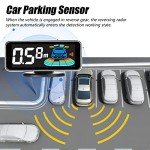 GoolRC Car Parking Sensor Rear Reversing Radars System with 4 Parking Sensors Distance Detection + LCD Distance Display + Sound Warning Buzzer, Black, 4pcs Probe