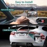 VASTEND Reversing Camera Wireless HD 1080P Car Rear View Camera, 5'' Monitor Split Screen 2 Channels Parking System, Night Vision Waterproof Reverse Camera Kit for Car, Trucks, RV, Van, Trailer V02