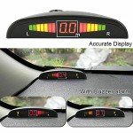 Multibao Car Auto Vehicle Reverse Backup Radar System with 4 Parking Sensors Distance Detection + LED Distance Display + Sound Warning - Black