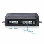 Multibao Car Auto Vehicle Reverse Backup Radar System with 4 Parking Sensors Distance Detection + LED Distance Display + Sound Warning - Red