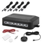 Car Auto Vehicle Reverse Backup Radar System, with 4 Parking Sensors Distance Detection Radar Sound Warning Auto Reversing Sensor Kit Waterproof Alarm Buzzer Vehicles Ultrasonic Safety Assistant