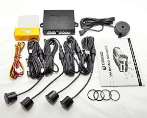 CISBO SB397 Parking Reverse Sensors Audio Buzzer Alarm Canbus Kit, Black, Set of 4
