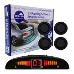Dolphin Automotive DMS450 Micro Size Reverse Parking Sensors - 4 Rear Sensors, Display & Audio Alerts - Auto Express Award Winning Brand In 9 Colours (Matt Black)