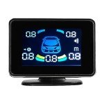 Shkalacar Car Parking Sensors Front & Rear Reversing Sensors Support Sound Warning/Buzzer/Mute with 8 Parking Sensors Distance Detection LCD Distance Display