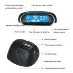 Sunwan N8P4L Dual-Core Car Parking Sensor, Front and Rear View with LCD Display, Reverse Radar System, 4 Voice, Switchable with 8 Black Sensors