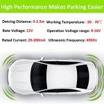 MOCNT Car Reverse Parking Sensors Car Rear Reverse Parking Radar System Car Parking Sensor Kit 4 Rear Sensor Auto Sound Alarm Alert Reverse Backup Radar Silver
