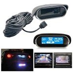 Sunwan N8P4L Dual-Core Car Parking Sensor, Front and Rear View with LCD Display, Reverse Radar System, 4 Voice, Switchable with 8 Black Sensors
