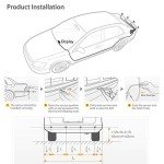 Sunwan N8P4L Dual-Core Car Parking Sensor, Front and Rear View with LCD Display, Reverse Radar System, 4 Voice, Switchable with 8 Black Sensors