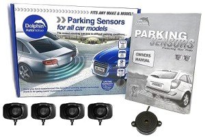 Dolphin Automotive Adhesive Reverse Parking Sensor Kit for DIY Installation. Auto Express Award Winning. 4 Ultrasonic Sensors with Audio Alerts in Gloss Black