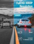 Dash Cam Front and Rear Camera FHD 1080P with Night Vision SD Card Included, 3 Inch IPS Screen Dash Cam for Car, 170° Wide Angle Dashboard Camera Motion Detection Parking Monitor G-Sensor
