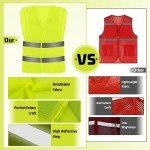 LEEPAT 5 Pack Hi Vis Ve Jackets,High Visibility Reflective Safety Vest Waistcoats Jacket For Traffic Work, Running