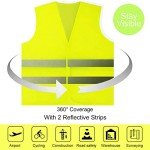 5 Pack Hi Vis Vests,Safety Vests,Standard Size Reflective High Visibility Vests,Unisex Hi Vis Jacket for Traffic Work, Running, Surveyor and Security Guard Construction Vest