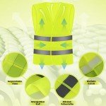 LEEPAT 5 Pack Hi Vis Ve Jackets,High Visibility Reflective Safety Vest Waistcoats Jacket For Traffic Work, Running
