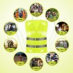 LEEPAT 5 Pack Hi Vis Ve Jackets,High Visibility Reflective Safety Vest Waistcoats Jacket For Traffic Work, Running