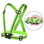 URAQT 2 Pack Reflective Vest Running Gear High Visibility Reflective 4 Wristbands, Adjustable Running Vest Safety Reflective Gear Night Walking Accessories For Cycling Running Men Women Kids Children