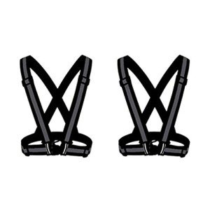 HYCOPROT 2 Pack Reflective Vest Adjustable Safety Hi Vis High Visibility Sports Gear for Outdoor Night Running Cycling Hiking Biking Motorcycle Dog Walking Men Women Kids (Black)¡­