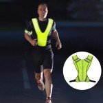 RUNQIN Hi Vis Reflective Running Gears with Pocket, Top Reflector Safety Vest High Visibility for Men Women, Breathable Reflectors Clothing, Adjustable Safety Warning Vest for jogging Hiking Cycling