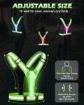 Zacro LED Reflective Vest Gear - Running Vest with 5 Light Colors, 3 Light Modes, USB Rechargeable, Adjustable Waist & Shoulder - High Visibility Light Up Reflective Gear for Night Walking, Cycling