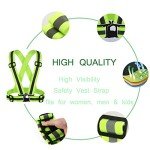 HYCOPROT 2 Pack Reflective Vest Adjustable Safety Hi Vis High Visibility Sports Gear for Outdoor Night Running Cycling Hiking Biking Motorcycle Dog Walking Men Women Kids (Black)¡­
