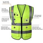 Hi Vis Vests for Women Men High Visibility Reflective Safety Security Vest with Pockets Zipper Front Meets ANSI/ISEA Standards（Small,Green(cloth))