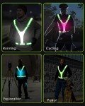 Zacro LED Reflective Vest Gear - Running Vest with 5 Light Colors, 3 Light Modes, USB Rechargeable, Adjustable Waist & Shoulder - High Visibility Light Up Reflective Gear for Night Walking, Cycling