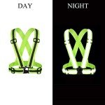 HYCOPROT 2 Pack Reflective Vest Adjustable Safety Hi Vis High Visibility Sports Gear for Outdoor Night Running Cycling Hiking Biking Motorcycle Dog Walking Men Women Kids (Black)¡­