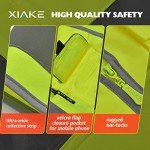 XIAKE High Vis Vests 8 Pockets Reflective Safety Vest Waistcoats for Men Women, Meets ANSI/ISEA Standards(Yellow,Large)