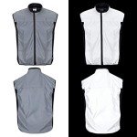 BTR High Visibility Reflective Silver Running and Cycling Gilet and Vest. Classic No Pockets & Shorter Front. Medium (40-42 Inches)