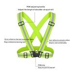 Reflective Vest Adjustable Running Safety Gear High Visibility Safety Vest High Vis Straps High Vis Belt Bike Reflective Belt Night Walking Accessories For Cycling Running Men Women Kids Childern