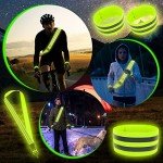 Yolev Reflective Sash 5 Pieces Reflective Running Gear High Visibility Safety Reflective Sash Reflective for Reflective Vest, Reflective Running Gear for Night Walking Cycling