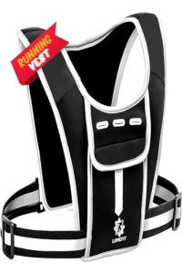 LUMEFIT Running Phone Holder Vest – Reflective Running Vests Men Women with Water Bottle and Running Accessories Holder - Adjustable Waistband and Shoulder Pocket for Keys, Energy Gel and Running Gear