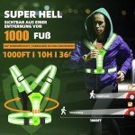 LED Reflective Vest Running Gear, 360° High Visibility Running Vest with Adjustable Waist/Shoulder, USB-C Rechargeable Running Lights for Runners Night Jogging Running Dog Walking Cycling (Green)