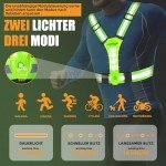 LED Reflective Vest Running Gear, 360° High Visibility Running Vest with Adjustable Waist/Shoulder, USB-C Rechargeable Running Lights for Runners Night Jogging Running Dog Walking Cycling (Green)