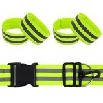 Yolev Reflective Sash 5 Pieces Reflective Running Gear High Visibility Safety Reflective Sash Reflective for Reflective Vest, Reflective Running Gear for Night Walking Cycling